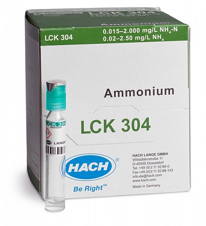 LCK 304 кюветный тест для определения аммония 0,015-2,0 мг/л NH₄-N, 25 тестов