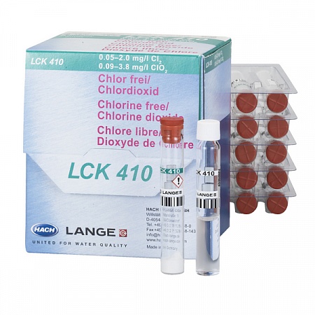 LCK 410 кюветный тест для определения свободного хлора, 0,05-2,0 мг/л Cl₂, 24 теста