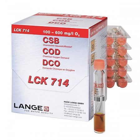 LCK 714 кюветный тест для определения ХПК, 100-600 мг/л O₂, 25 тестов