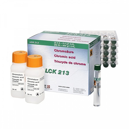 LCK 213 кюветный тест для определения хрома, 0,5-450 г/л CrO₃, 25 тестов