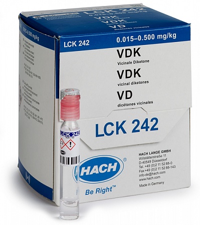 LCK 242 кюветный тест для определения вицинальных дикетонов (диацетил) 0,015-0,5 мг/кг диацетил, 25 тестов